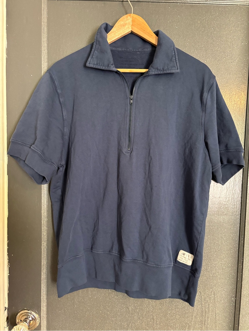 New Balance Navy Short-Sleeve Half-Zip Pullover